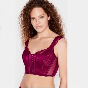 Victoria's Secret Burgundy Lace Bustier